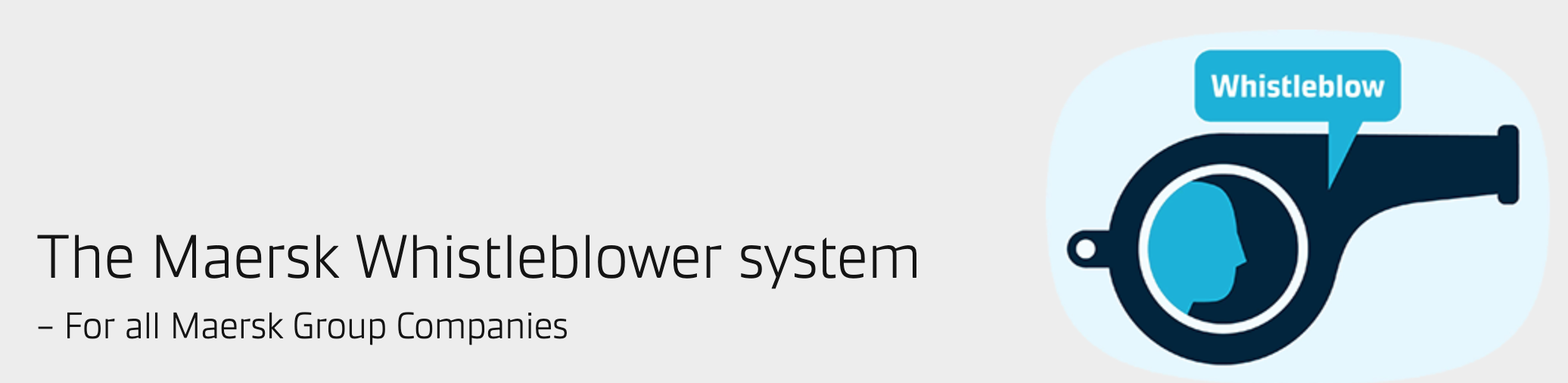A screenshot of the Maersk Whistleblower system page